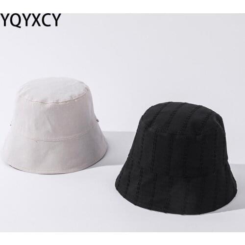 YQYXCY Bucket Hat Women Spring Summer Sunscreen Fisherman Cap Double sided New Cotton 2021
