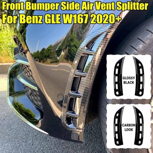 Pair Car Front Bumper Side Air Vent Splitter Spoiler Canard For Mercedes GLE W167 GLE350 GLE450 GLE53 2020+ Styling Moulding
