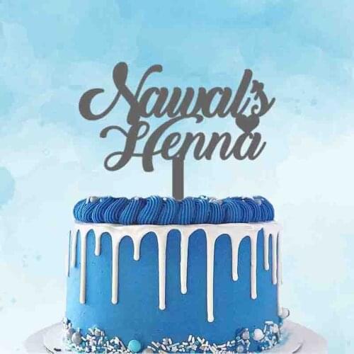 Personalized Henna Party Cake Topper Nawals Henna Day Custom Your Name Private Party Cake Decoration Topper