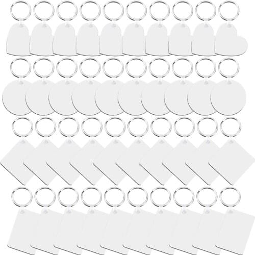 40pcs Blank MDF Thermal Transfer Board Sublimation Printing Keyring Keychain For Heat Press Machine Gift Creative