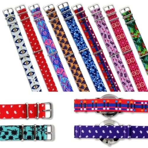 Heavy Duty 20mm Nylon WatchBand NATO Strap 18 colors Silver Pin Buckle Seatbelt weave nylon watch strap