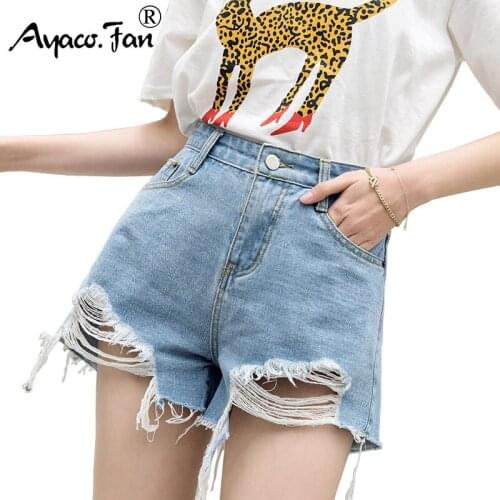 Hot Shorts Women 2019 Summer New Sexy Hole Ripped Embroidery Fur-lined Leg-openings Denim Shorts Plus Size Lady Short Jeans