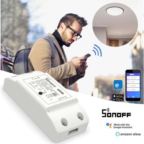 SONOFF Basic R2 Wifi Timer Smart DIY Mini Switch Support EWelink APP Wireless Home Automation Compatible With Google Home Alexa