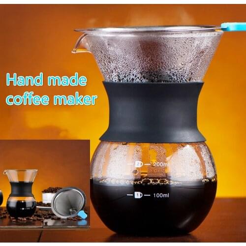 Modern minimalist style hand-made mini all-in-one coffee sharing pot, filter-free household handmade coffee set, glass pot