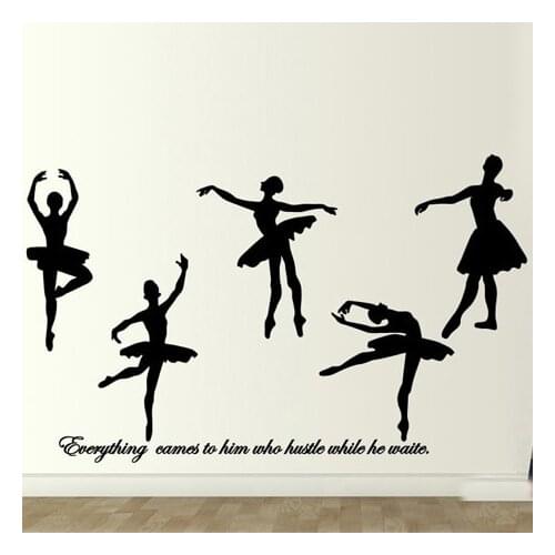 Stickers for skateboard Real New Ballet Dance Music And Art Wall Bedroom Pegatinas For Kids Rooms Sticker Window Silhouette