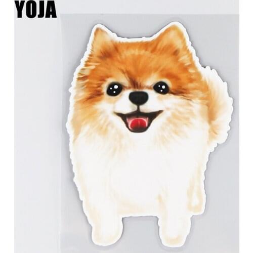 YOJA 11.5×15.8CM Cute Hand Drawn Pomeranian Cartoon Car Decoration Accessories Funny Animal Stickers 19B-0085
