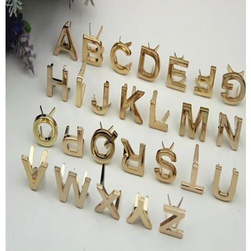 20Pcs DIY English 26 Letter Metal Rivets Claw Studs For Bags Clothes Hats Leather Decor Alphabets Claw Rivet Handmade Crafts