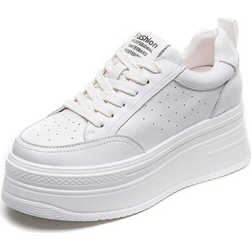 Women Sneakers Womans Genuine Leather Shoes Spring Trend Casual Sport Shoes for Women Comfort White Vulcanized Platform Shoes
