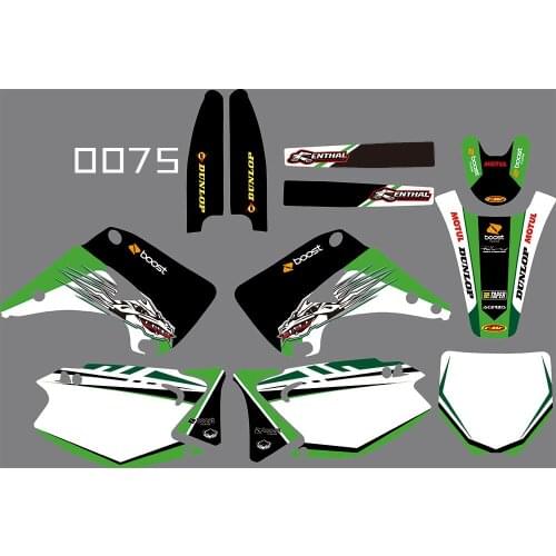 0075 motorcycle Team Graphic & Backgrounds Decal Stiker Kits for Kawasaki KX125-250 2003-2012