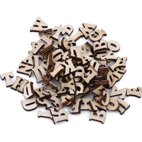 100pcs/pack English Alphabet Baby Learning Toys Childrens Early Educational Toys DIY Language Learning Wood Chips