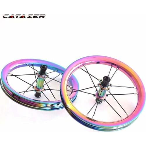 12 inch Ultra Light Aluminium Alloy 85-95MM Childrens Slide Wheel Custom Balance Cycling Wheel Dazzle Colour Children