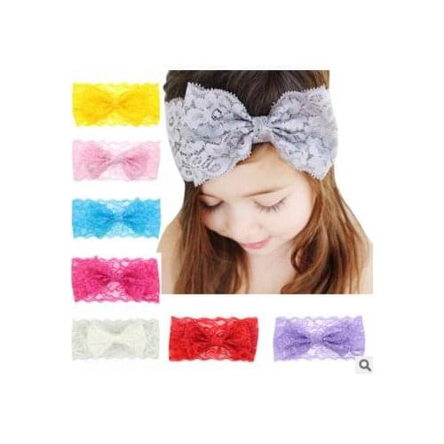 120pcs/lot DIY Simple Multi Lace Unilateral Bowknot Head Bands Baby Flowers HeadBands Hair Styling Tools Accessory HA1024