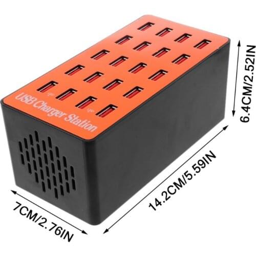 20-Port USB Hub Charger Power Adapter Wall Fast Charging Dock Station 100W for Apple Smartphone