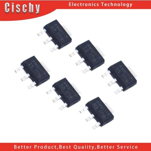 20PCS AMS1117 AMS1117-3.3V AMS1117-ADJ AMS1117-1.8 AMS1117-1.2 AMS1117-5.0 AMS1117-2.5 AMS1117-3.3 AMS1117-5.0 AMS1117-1.5