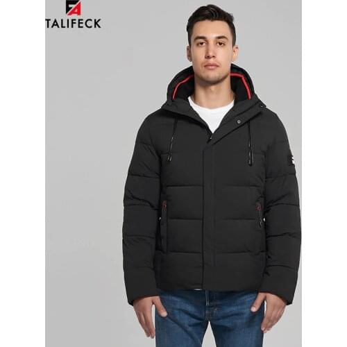 2020 Men Winter Jacket Hooded Cotton Padded Coat Winter Jackets Man Parka Jacket Knit Cuffs For Jackets Black Mens Coat Outwear
