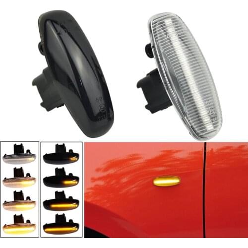 2X Dynamic LED Side Marker Turn Signal Light Indicator For Toyota Yaris Vios Sequential Blinker Light 2014-2019