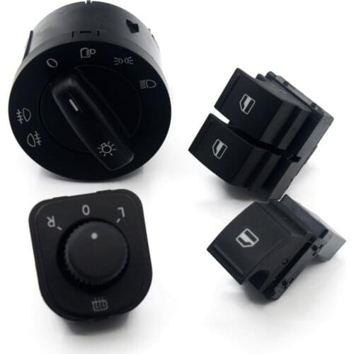 4Set Headlight Windows Mirror Switch Button 1K0 941 431N 1K0 959 565H 1K3 959 857A 1F0 959 855 For VW EOS Golf 5 6 GTI Passat CC