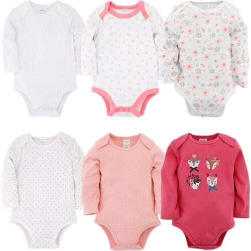 6pcs Newborn Baby Rompers Infant Unisex Body Suit Sleeper Full Sleeve Enfant Jumpsuit Cartoon Pour Bebe Toddler Boy Girl Clothes