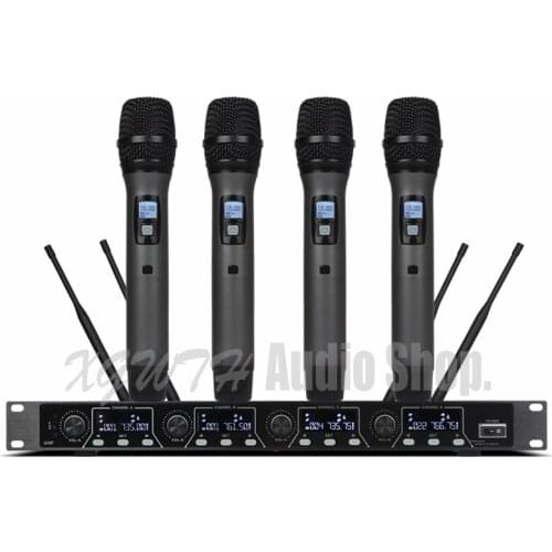 One To Four Wireless Microphone UHF Frequency Band Feedback Suppression Anti-howling Conference Pocket Wireless Microphone