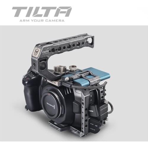 Tilta BMPCC 4K 6K Camera Full Cage TA-T01-B Tactical Fininshed / Gray SSD Drive Holder Top Handle for BlackMagic BMPCC 4K 6K