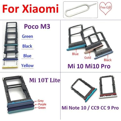 For Xiaomi Poco X3 NFC SIM Card Tray Slot Holder Adapter Socket For Mi Poco X3 reader sim SD card