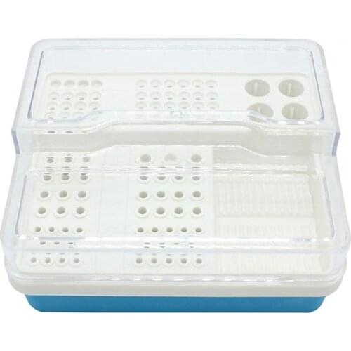 Nail Drill Bits Organizer Holder with Drain, Plastic 95 Holes Slots Burs Holder Block Case Box Diamond Bur Grinding Head Holder