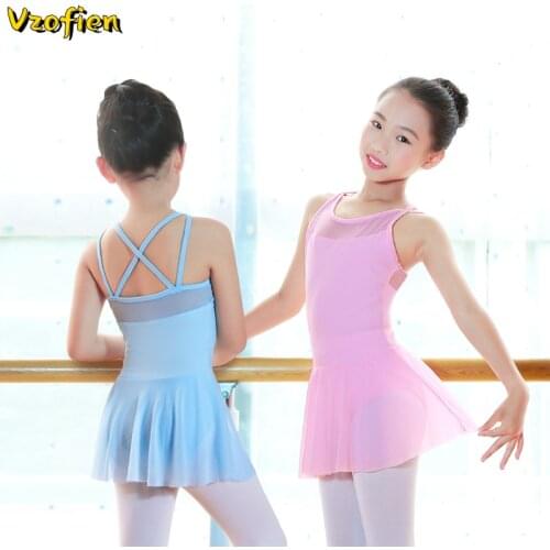 Girls Gymnastic Ballet Leotard Tutu Dress Child Ballerina Dresses Fancy Dancewear Princess Dance Practice Clothes Party Costumes