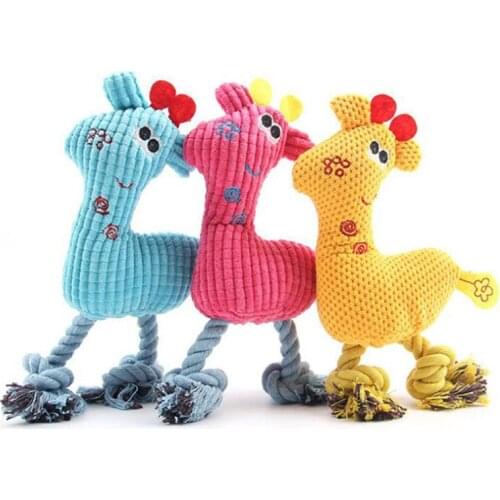 Plush Dogs Toys Interactive Corduroy Animals Shape IQ Training Molar Dogs Chew Toys For Dogs Durable Squeaky Sound Pets Products