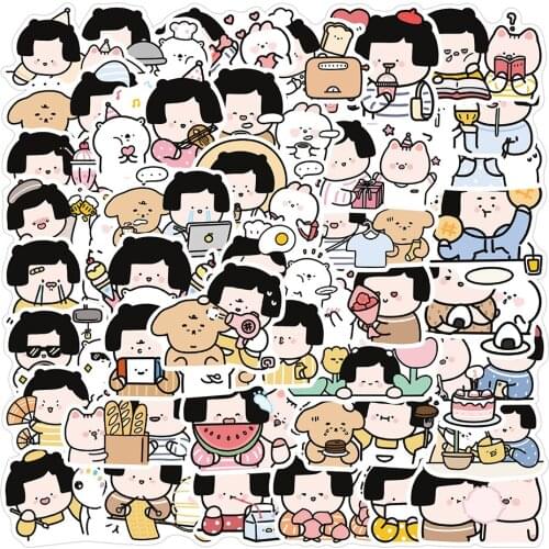 40PCS Kawaii Daily Life Little Bear Decal Stickers For Girl Cartoon Cute Bears Sticker DIY Laptop Guitar Stationery Notebooks