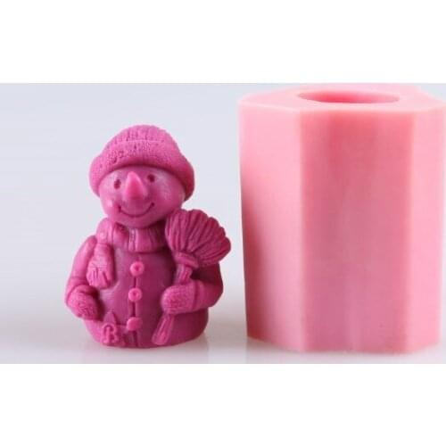 Handmade soap mould / salt carving / DIY silicone mould food grade silicone Snow Man Craft Soap Making Molds
