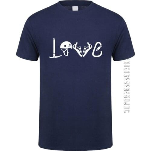 LOVE Climb Equipment T Shirt Men O Neck Cotton Climbing Mountain T-shirts Man Camisetas Gift