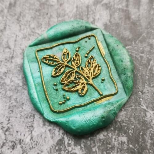 Head of Square plant leaf Sealing Retro Wood Stamp Wax Seal Stamp Wedding Decorative sealing Stamp wax seals