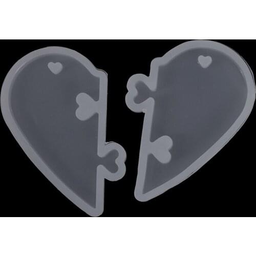 Hot sale1 Set Heart locks for lovers Pendant Liquid Silicone Mold DIY Epoxy Resin Mould Jewelry Tools