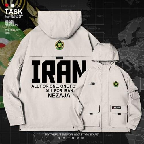 Iran Islam Moslem Muslin IRN men jacket hooded Land Force logo army fan streetwear fashion casual windbreaker autumn clothes