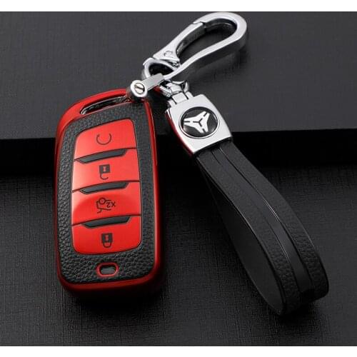 Leather TPU Car Key Cover Case Holder Shell Protector Keychain for Changan CS85 CS35 plus CS25 CS95 CS85 Accessories