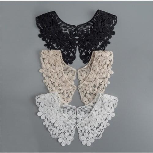 Lace Fabric Neckline Detachable Fake Collar DIY Breathable Scarf Around Neck Flower Sweet Hollow Comfortable Patch