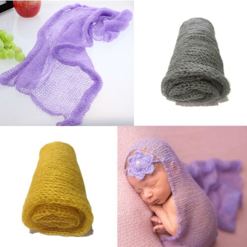 Cute!Newborn Photography Accessories 40X60CM Mohair Wrap Best Christmas Gift Soft Knitted Crochet Baby Photo Shoot Fotografia