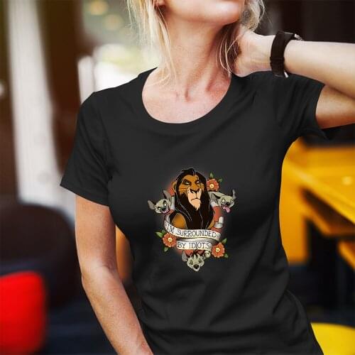 Fashion Casual Disney Women T-Shirts Dropship Lion King Printing Series Summer New Products T Shirts Female Comfort Harajuku Top