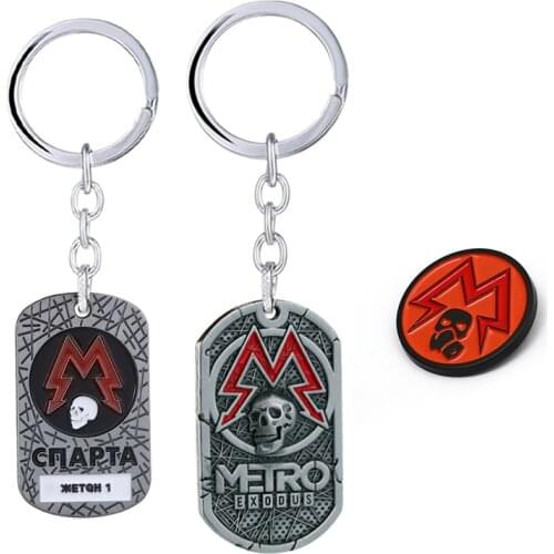 Game Metro 2033 Brooch Men Metal Round Skirt Badge Bag Enamel Pins Brooches For Women Fashion Jewelry Broche broszka Bracelet