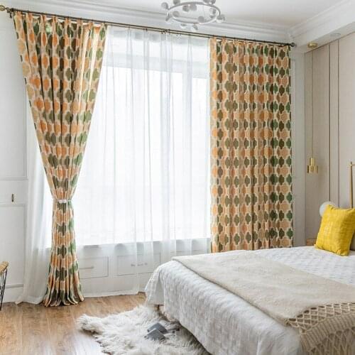 Nordic Style Polyester Cotton Curtain Modern Simple Curtains for Living Room Bedroom High Shading Window Tulle Curtain Custom