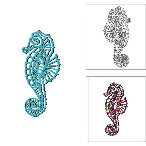New 2021 Lacy Hippocampus Animal Metal Cutting Dies for DIY Scrapbooking and Card Making Decorative Embossing Craft No Stamps