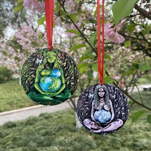 New Mother Earth Statue Pendant Earth Green Millennial Gaia Mother Goddess Pendant Necklace