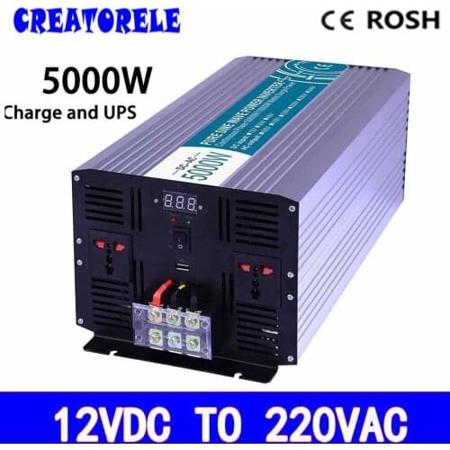 P5000-122-C Pure Sine Wave inverter 5000w 12v to 220v solar inverter voltage converter with charger and