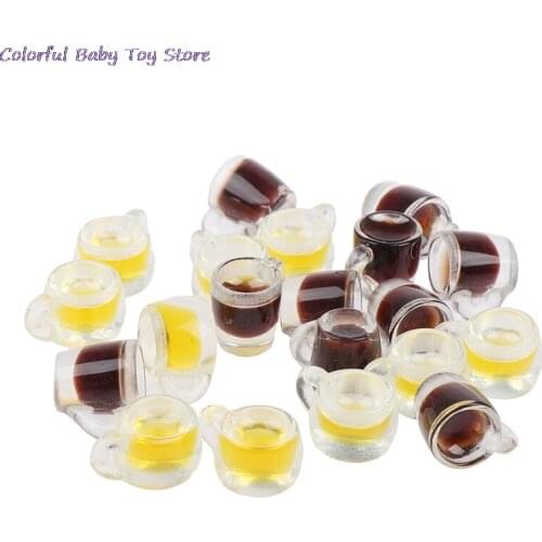 10Pcs/Set Dollhouse Mini Stout Beer Mug Drinks Model Props Accessories Goblet Model Foods For Dolls House Accessories Hot Sale