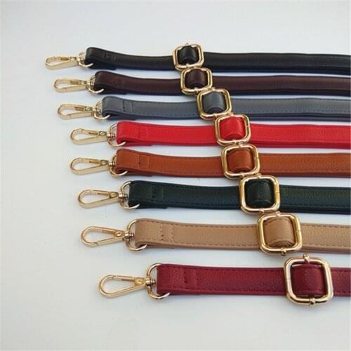 New Color Litchi Grain Pu Leather Narrow Shoulder Strap Crossbody Bag Long Strap Adjustable Single Shoulder Thin Shoulder Strap