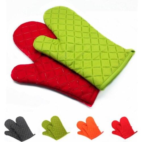 50pcs/lot Heat Resistant Silicone Glove Cooking Baking BBQ Microwave Oven Pot Holder Non-slip Mitten Mitts Kitchen Supplies