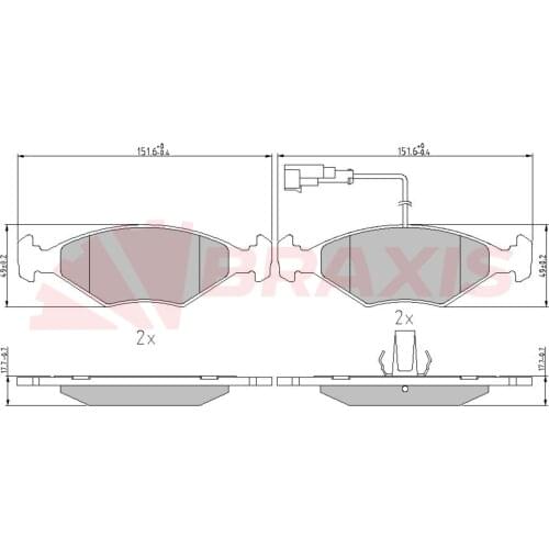 BRAKE BALATASI FRONT FISLI FIAT 1.4 PALIO SIENA 7078947 BRAXIS AA0603
