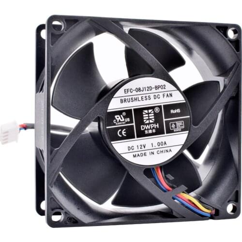 Brand new original DWPH EFC-08J12D-BP02 8cm 8032 80mm fan 80x80x32mm DC12V 1.00A power switch server 4 lines of cooling fan