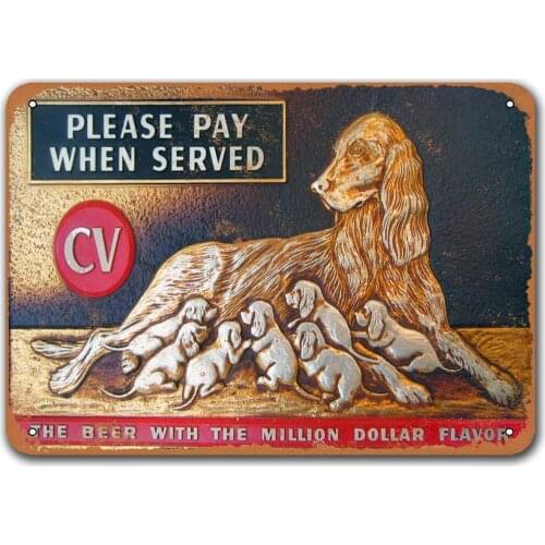Vintage Metal Sign CV Beer Bar Tin Signs, Sisoso Plaque Poster for Cafe Garage Home Man cave Wall Decor 12x16 inch