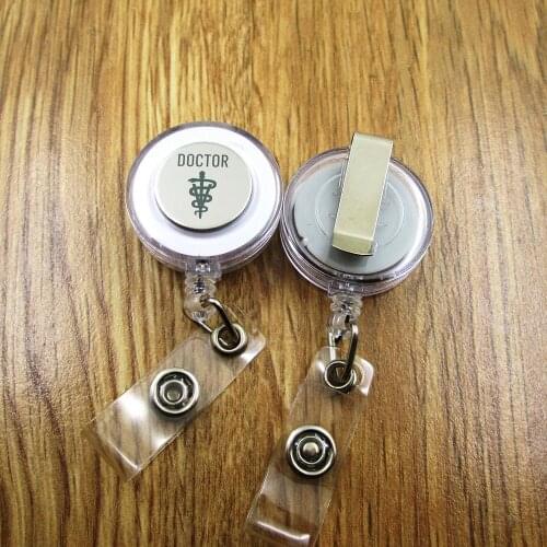 DOCTOR ID Badge Reel for Docter Nurse Teacher Student retractable recoil id badge holder work fun doctor gift